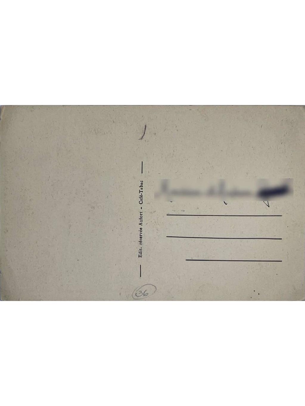 Verso de la carte postale