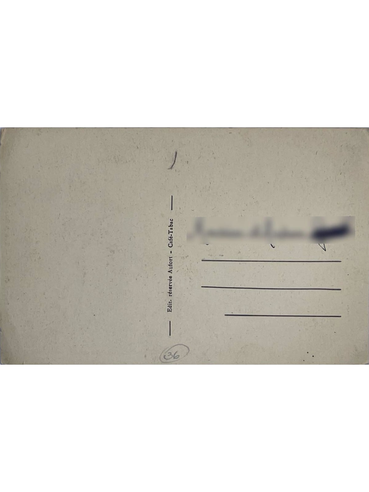 Verso de la carte postale