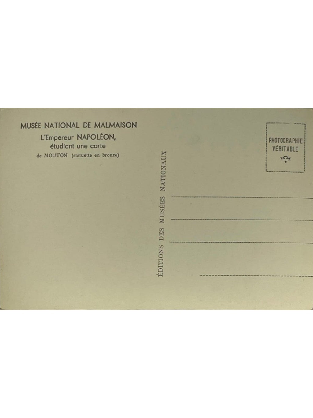 Verso de la carte postale