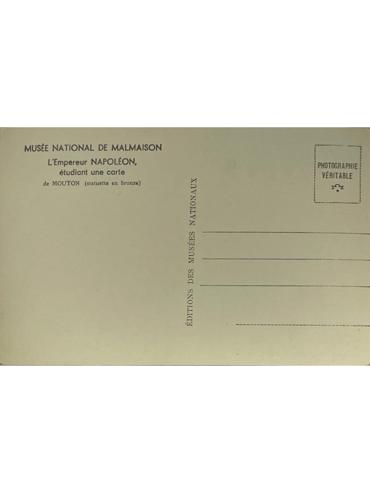Verso de la carte postale