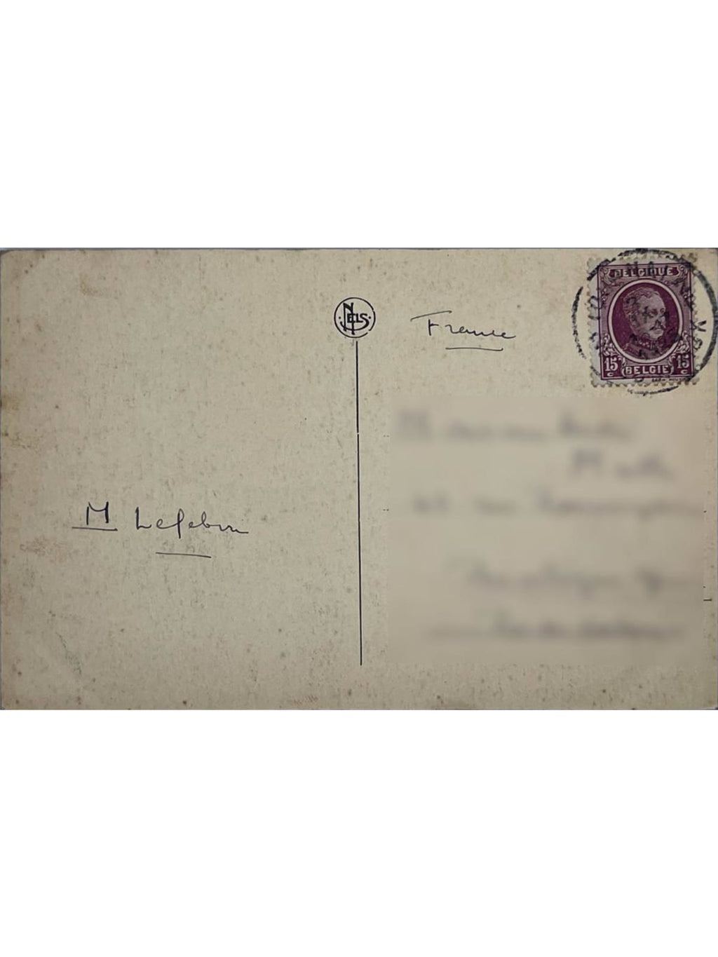 Verso de la carte postale