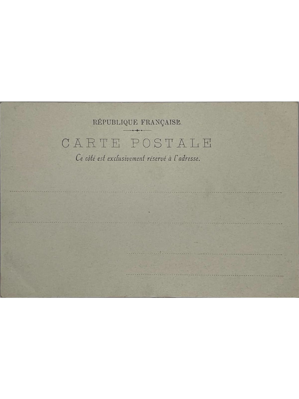 Verso de la carte postale