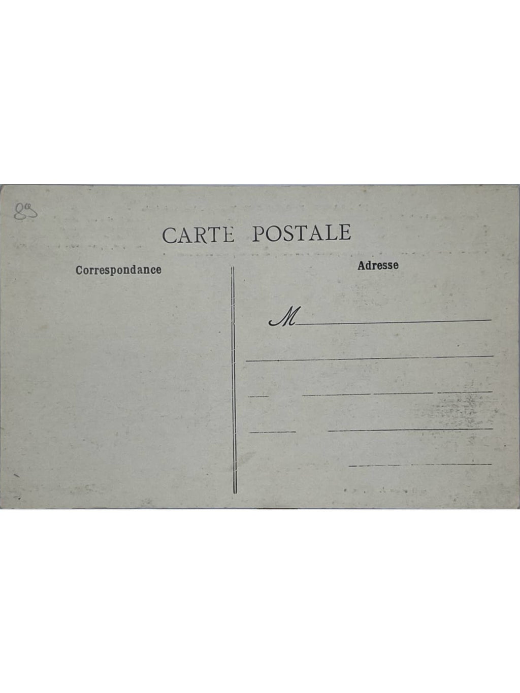 Verso de la carte postale