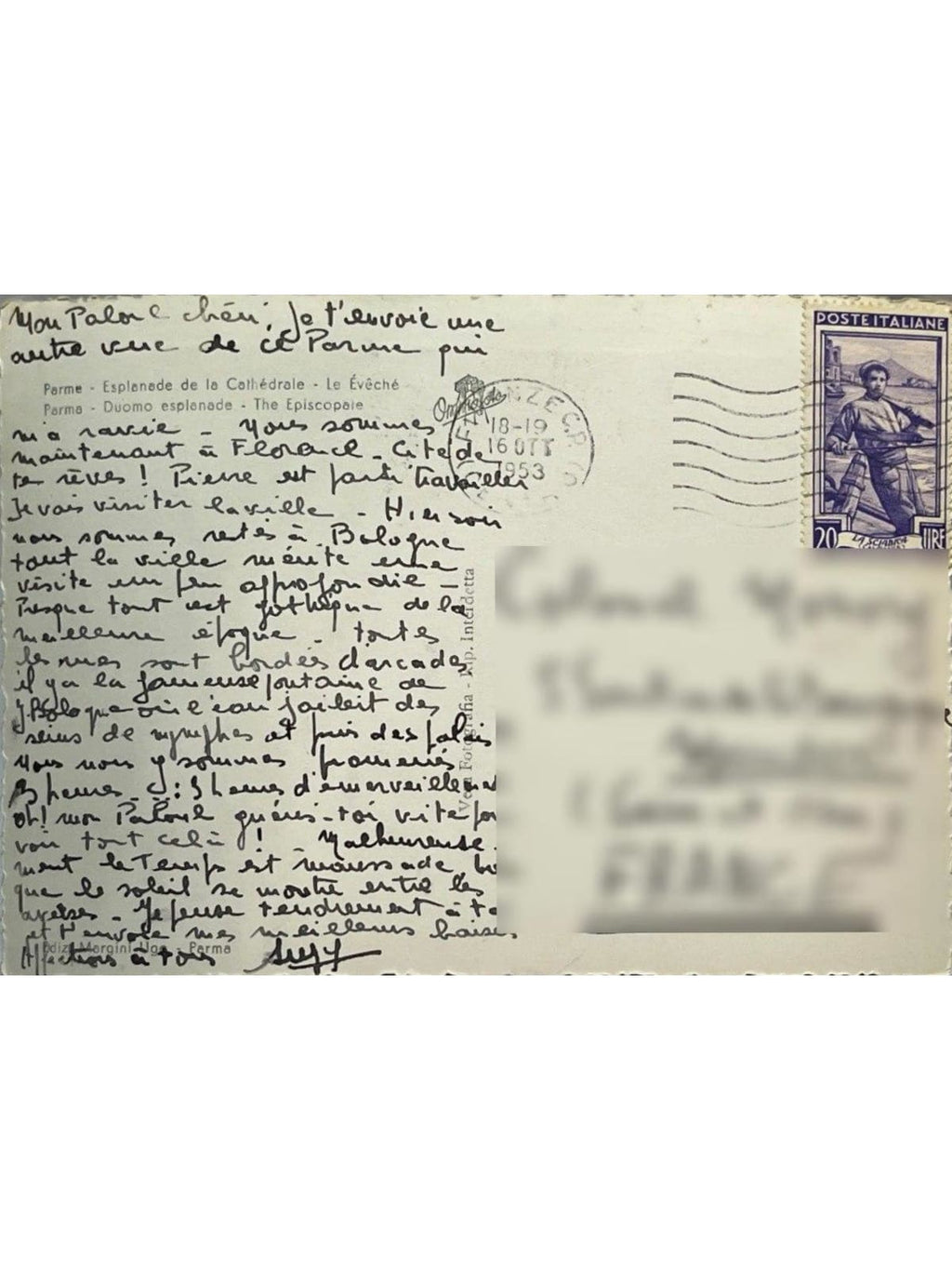 Verso de la carte postale