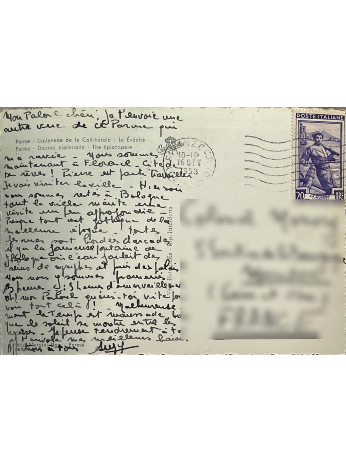 Verso de la carte postale