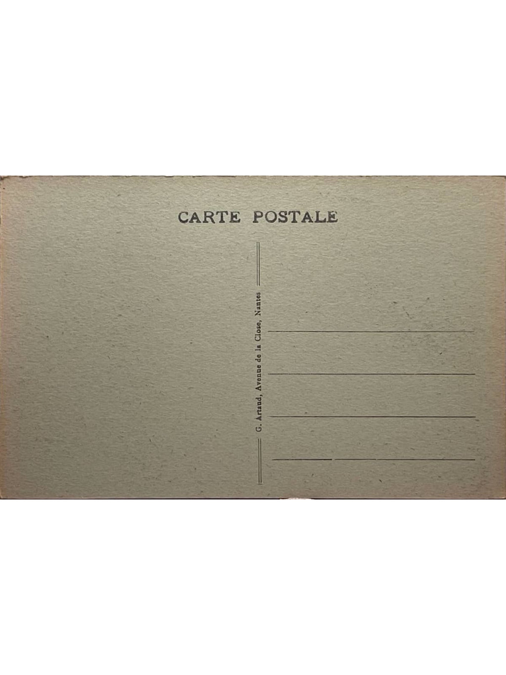 Verso de la carte postale
