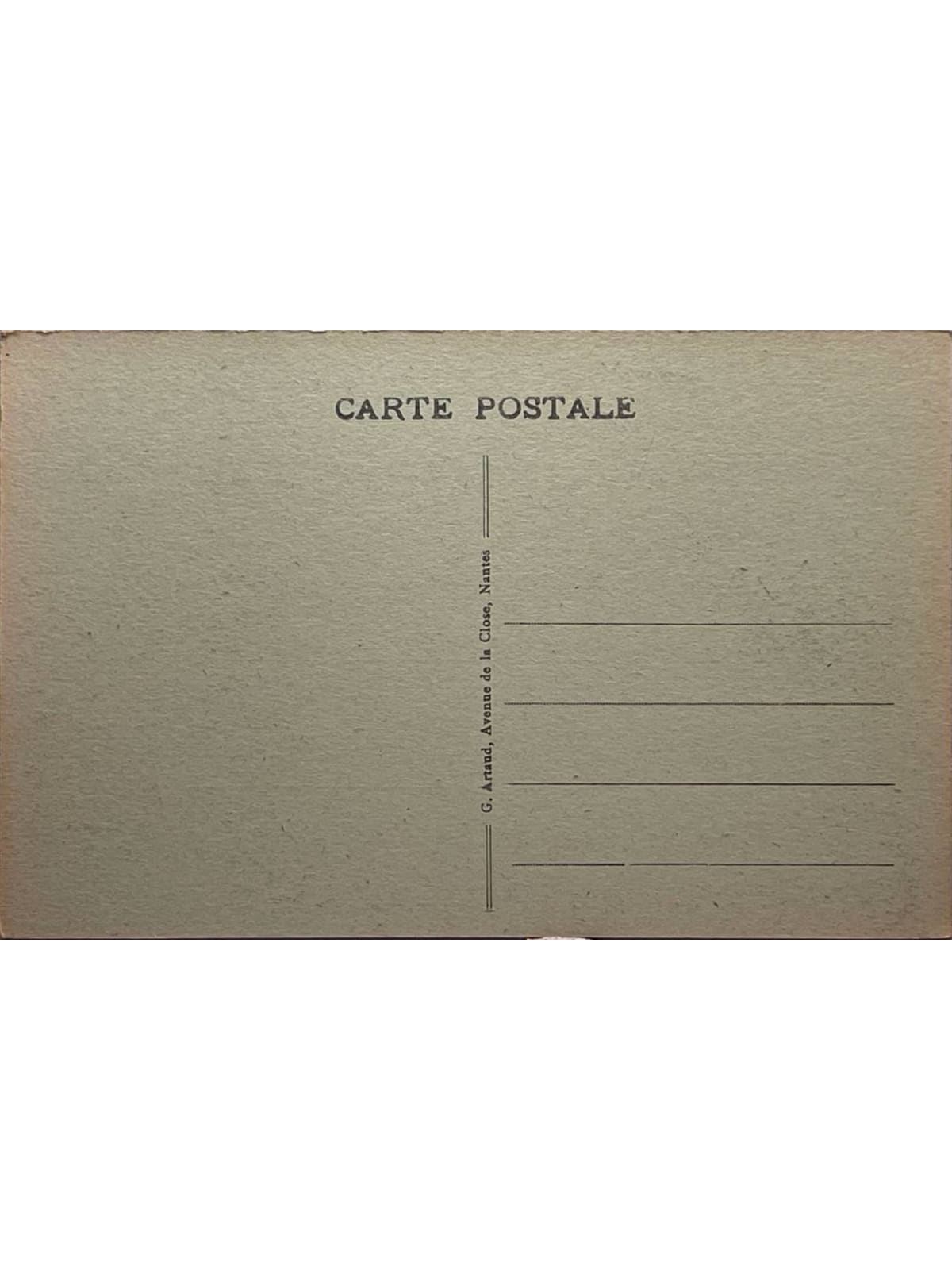 Verso de la carte postale