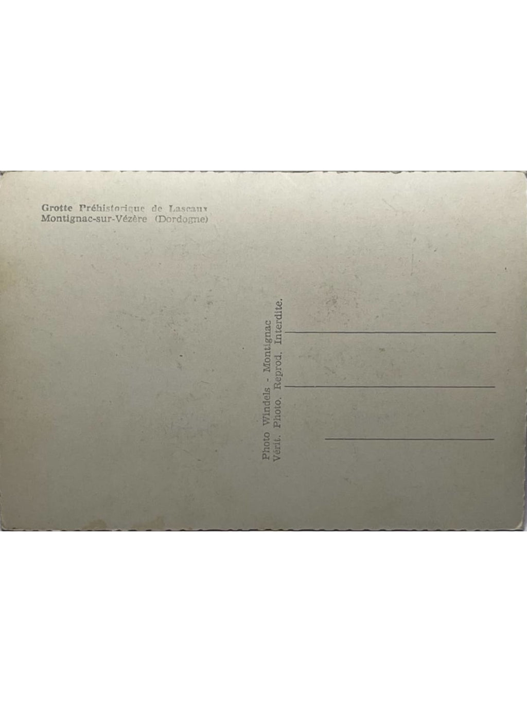 Verso de la carte postale