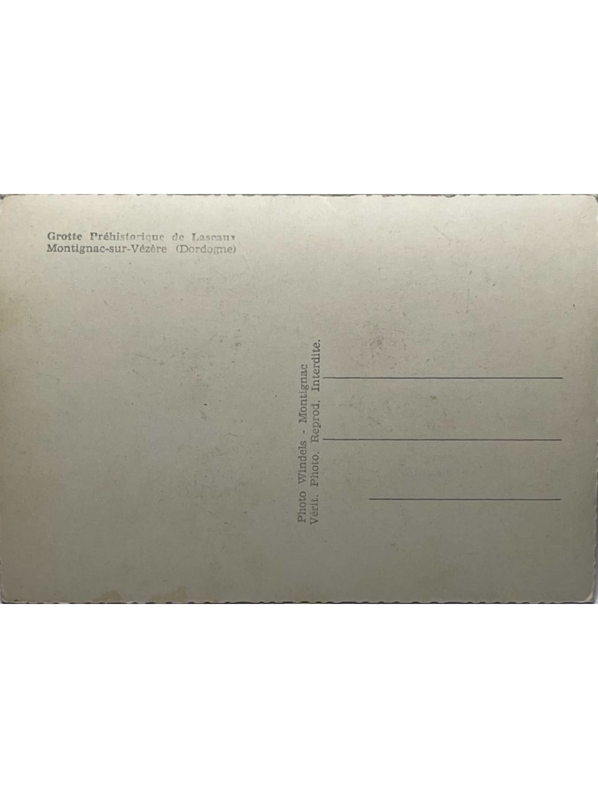 Verso de la carte postale