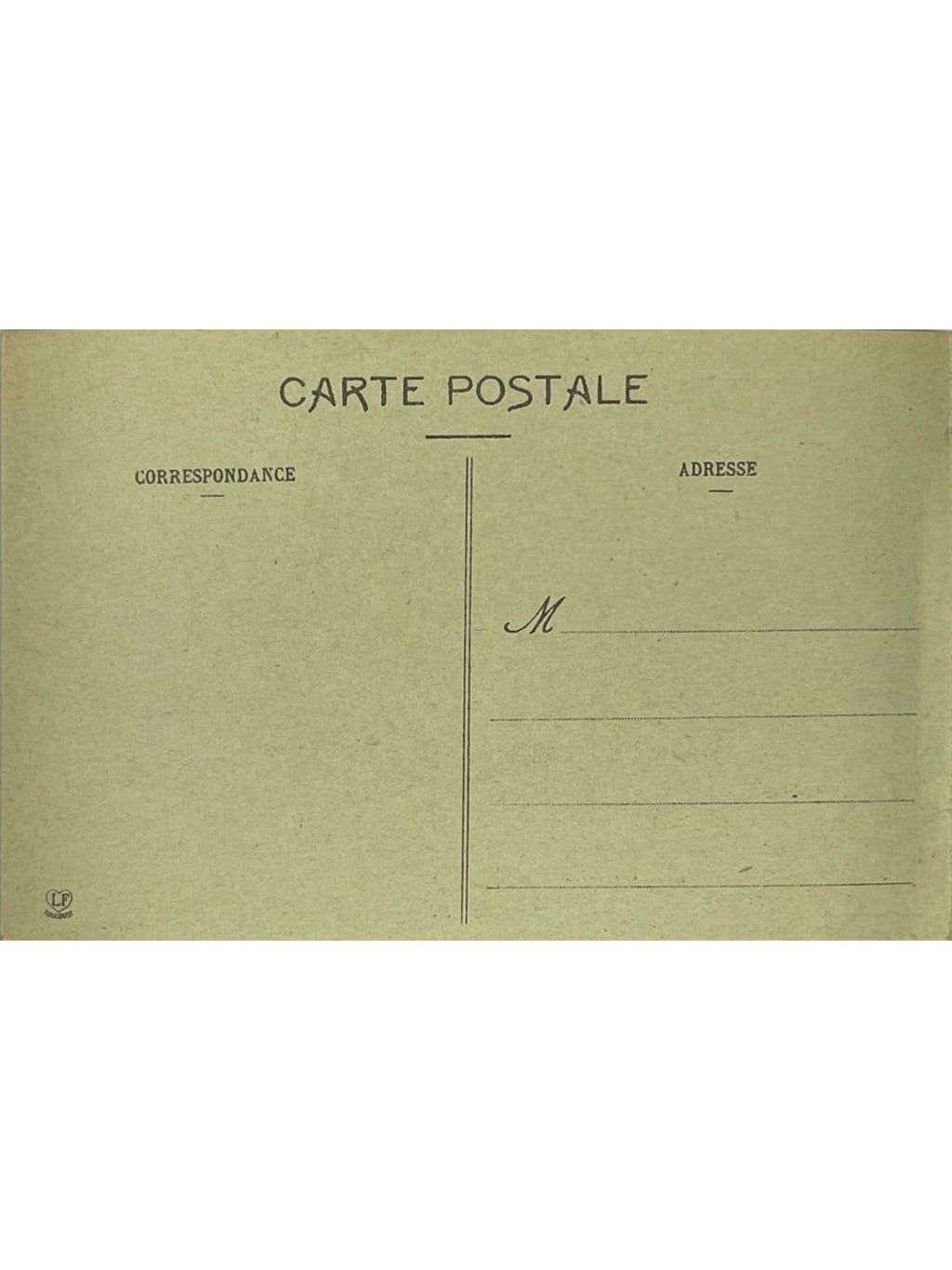Verso de la carte postale