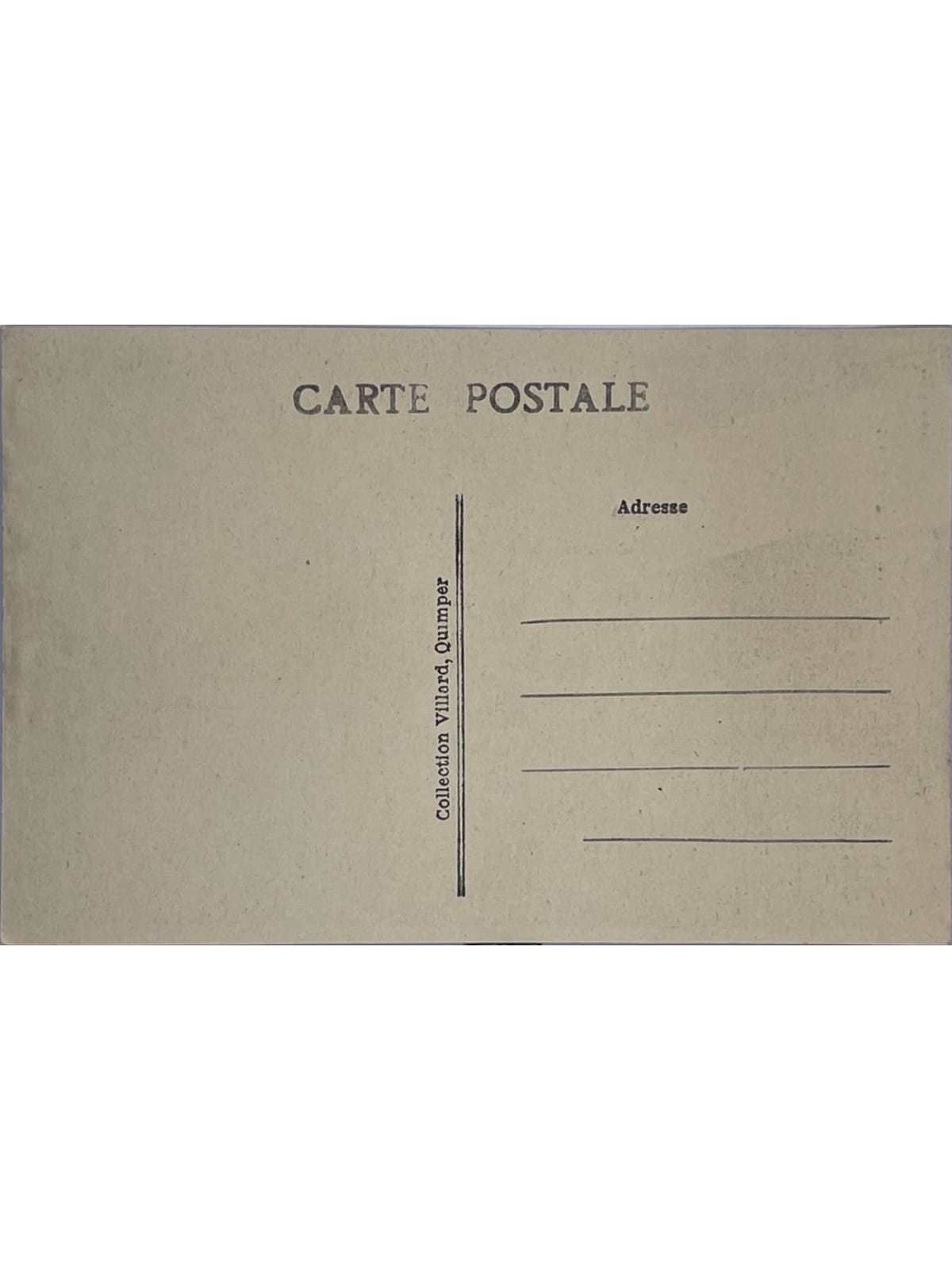 Verso de la carte postale