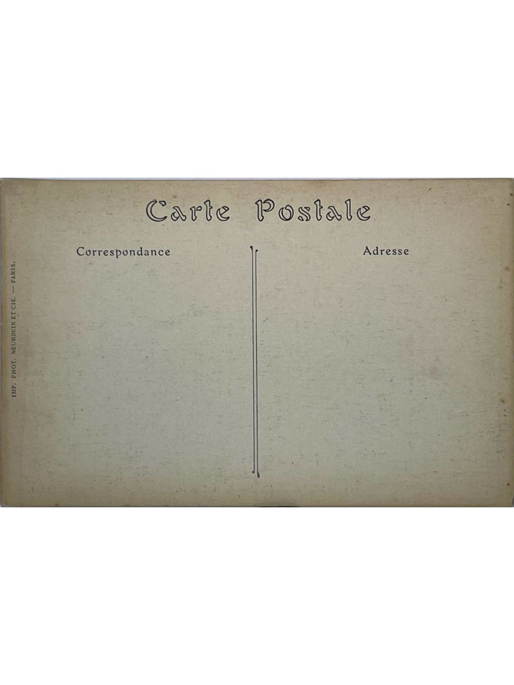 Verso de la carte postale