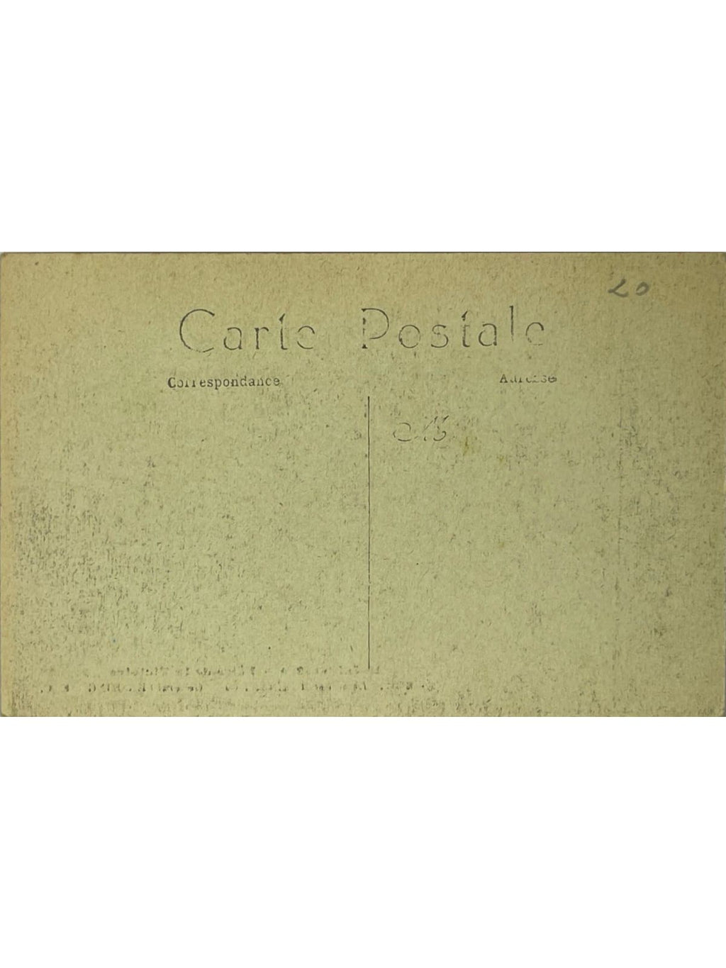 Verso de la carte postale