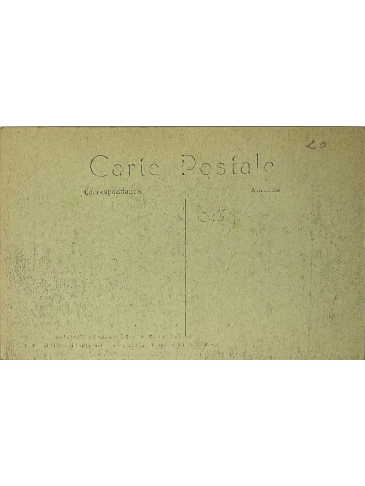 Verso de la carte postale