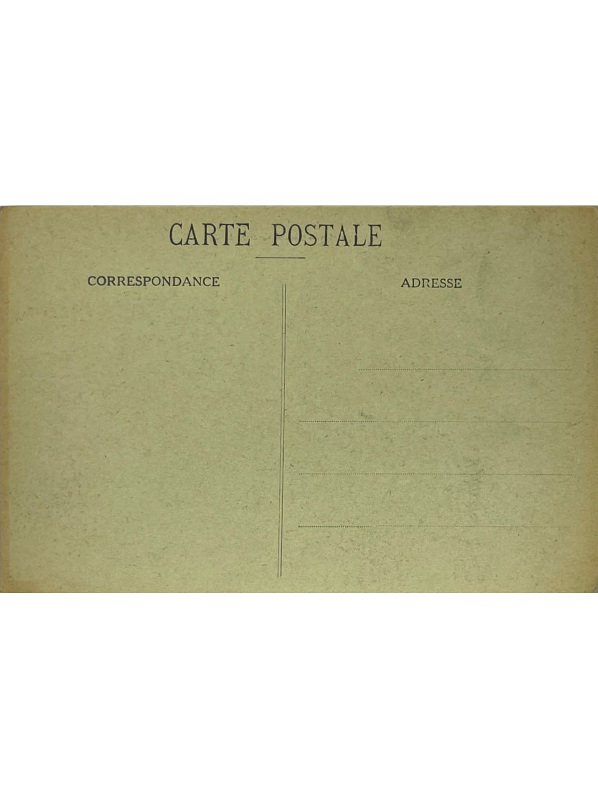 Verso de la carte postale