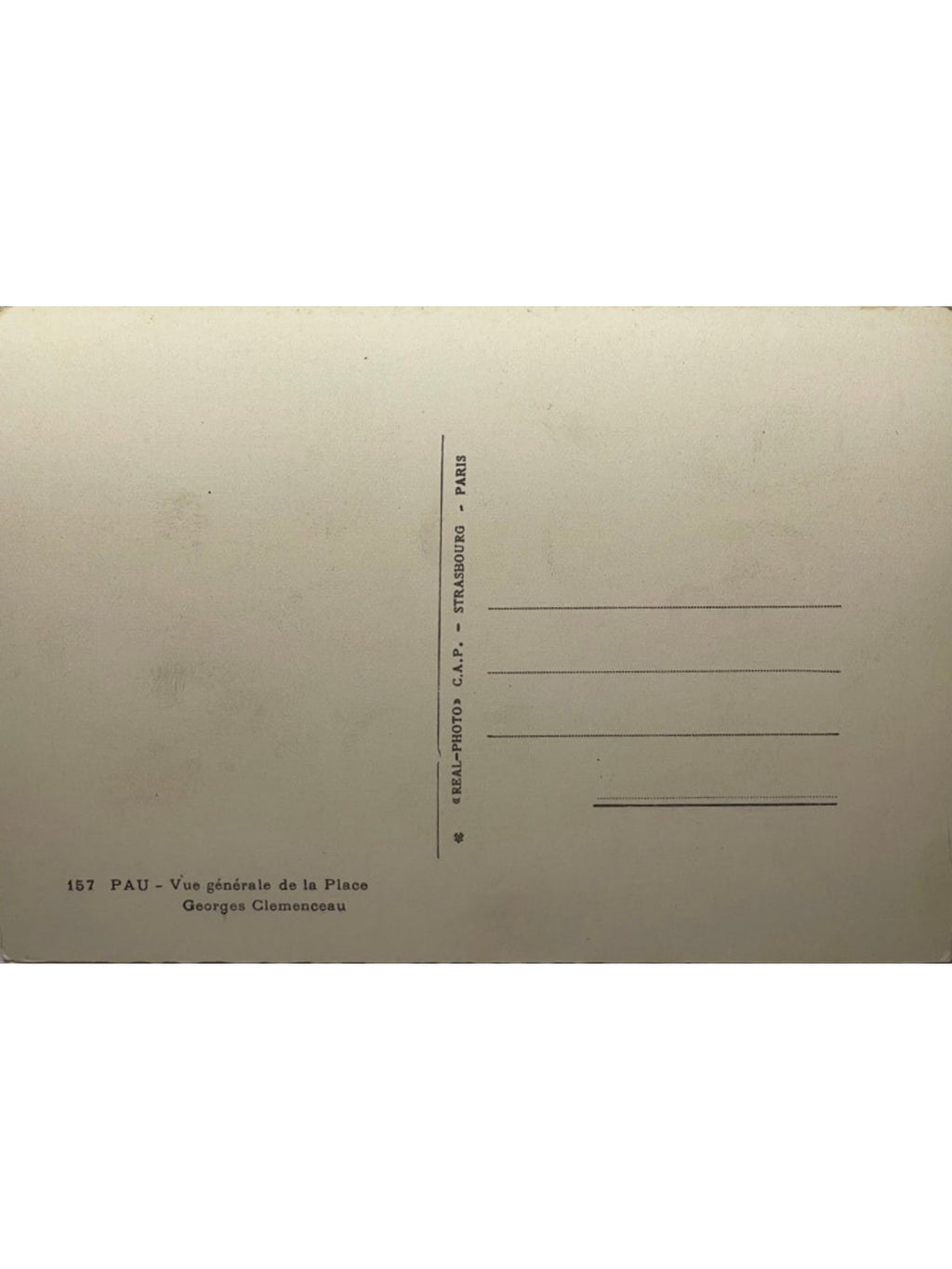 Verso de la carte postale
