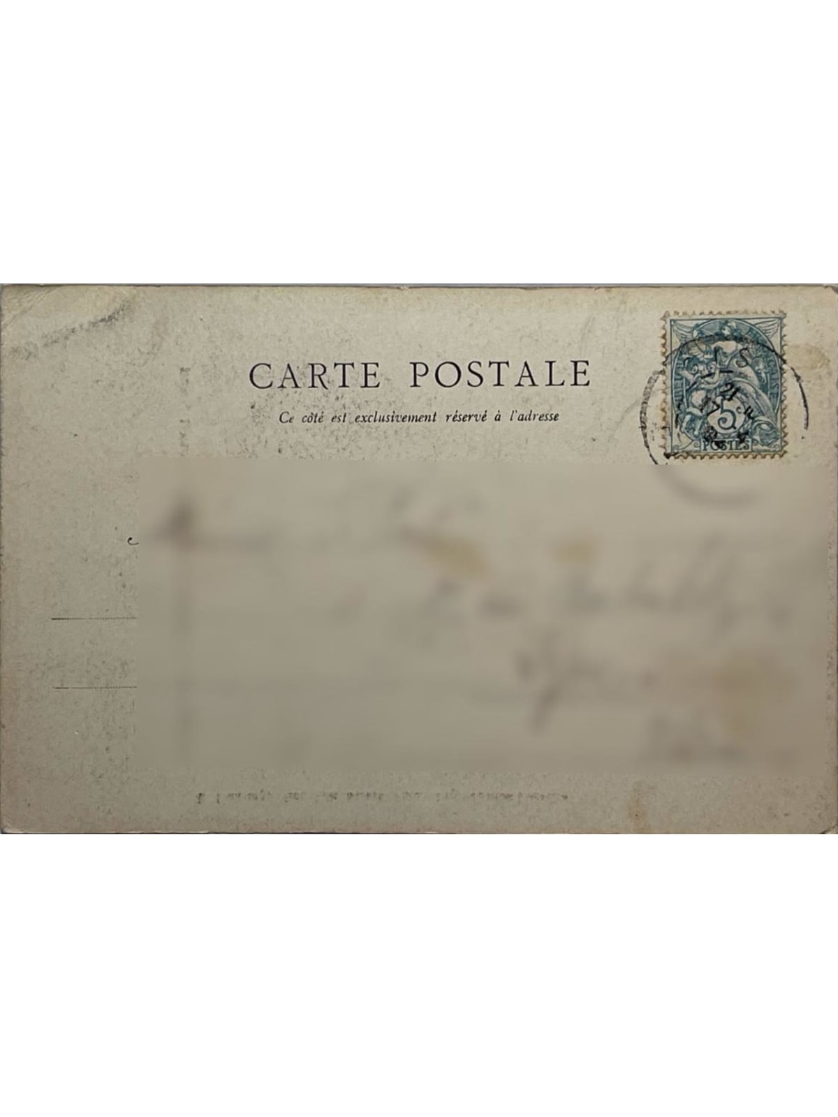 Verso de la carte postale