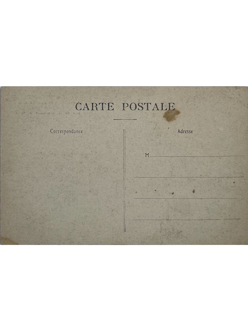 Verso de la carte postale