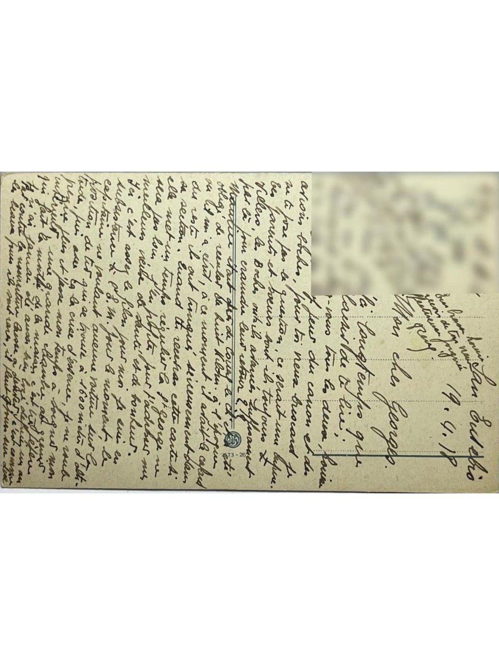 Verso de la carte postale