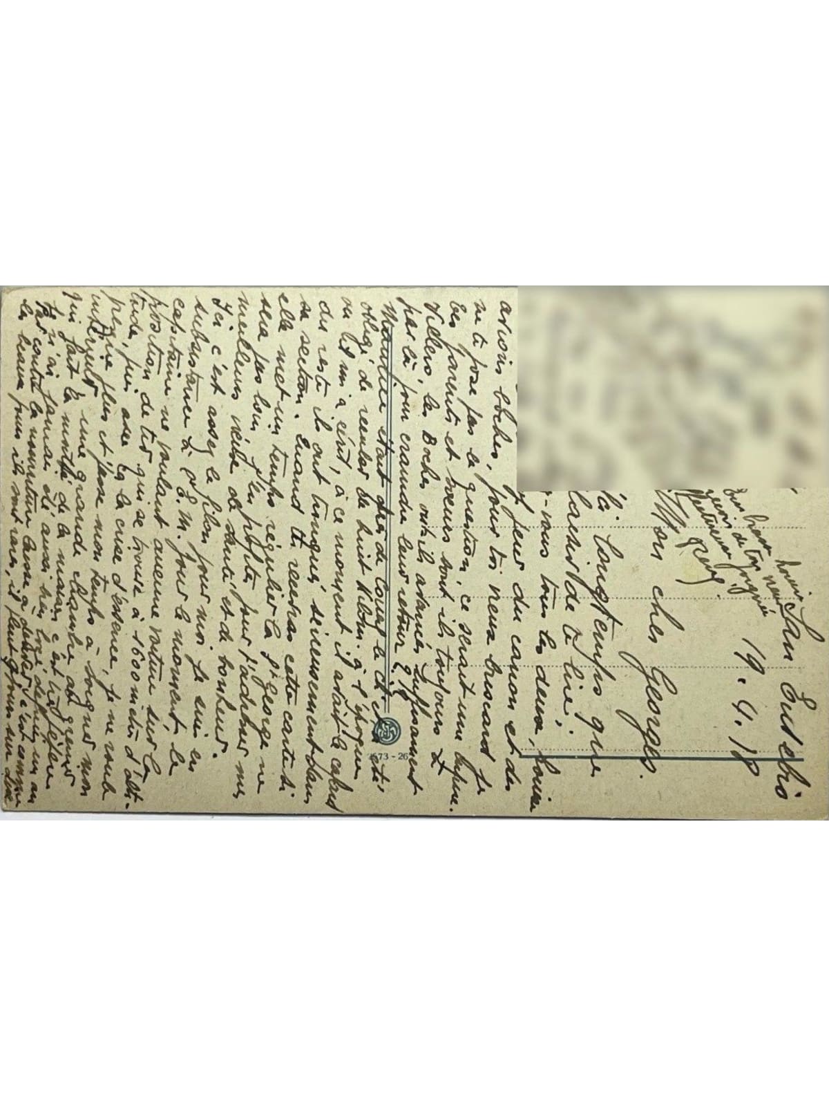 Verso de la carte postale