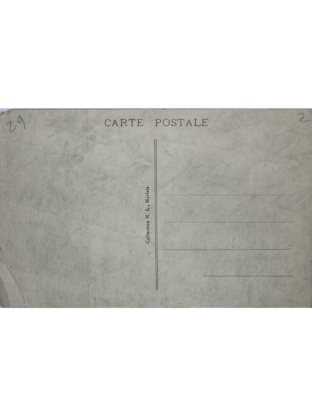 Verso de la carte postale