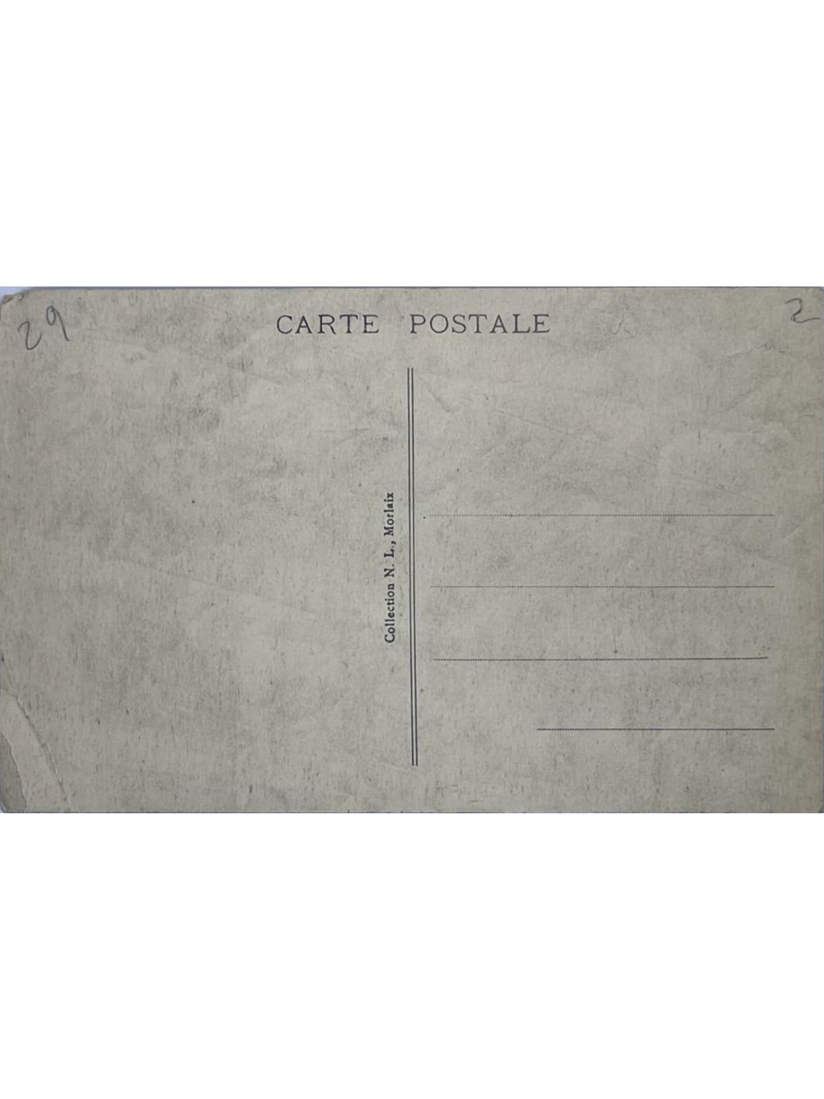 Verso de la carte postale