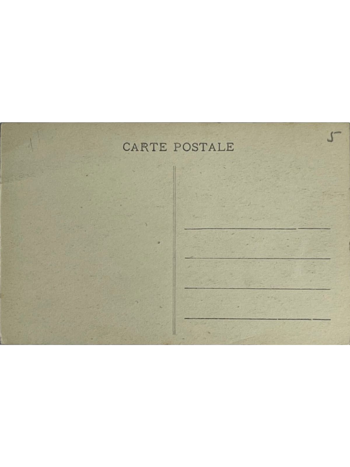 Verso de la carte postale