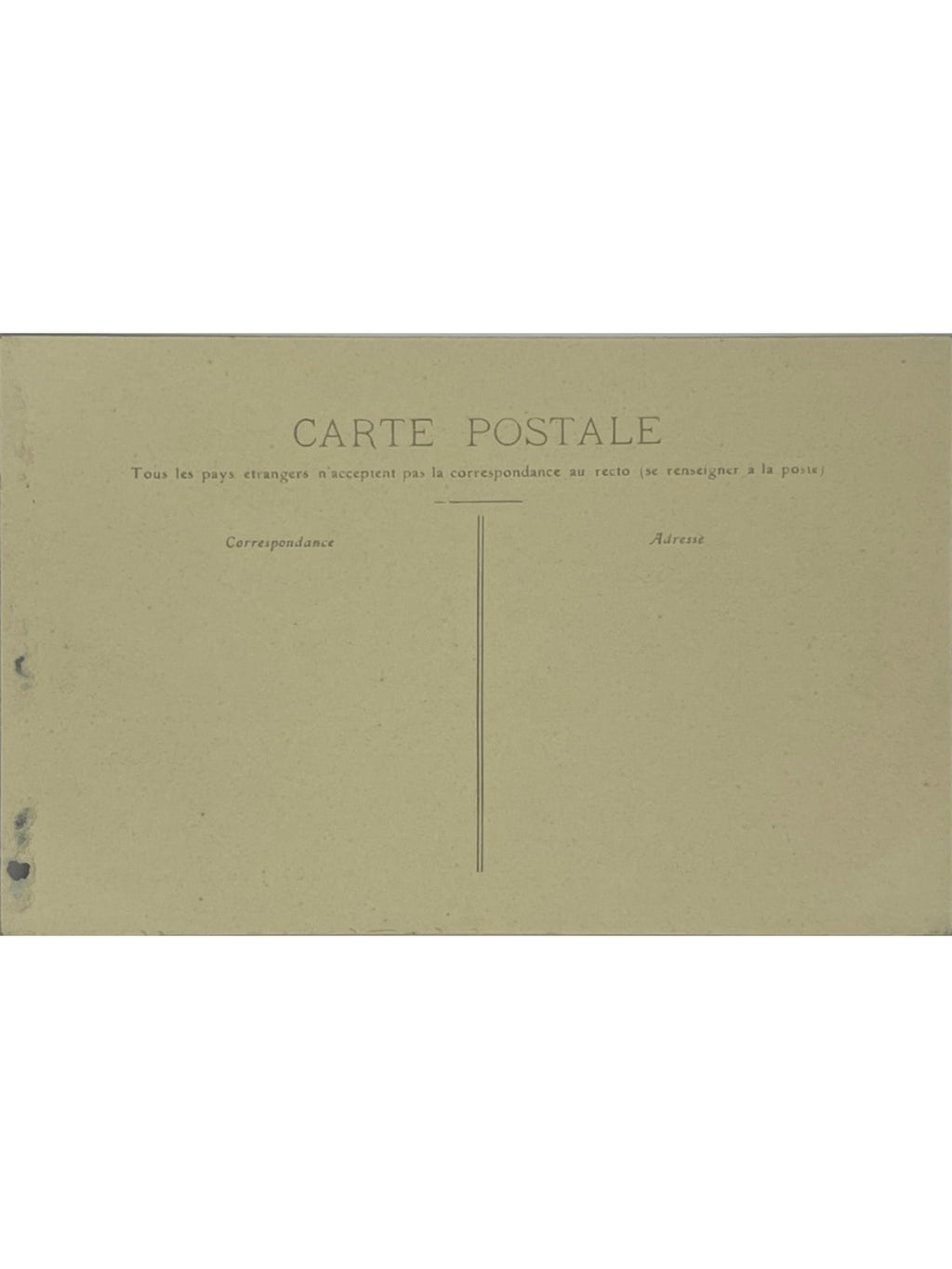 Verso de la carte postale