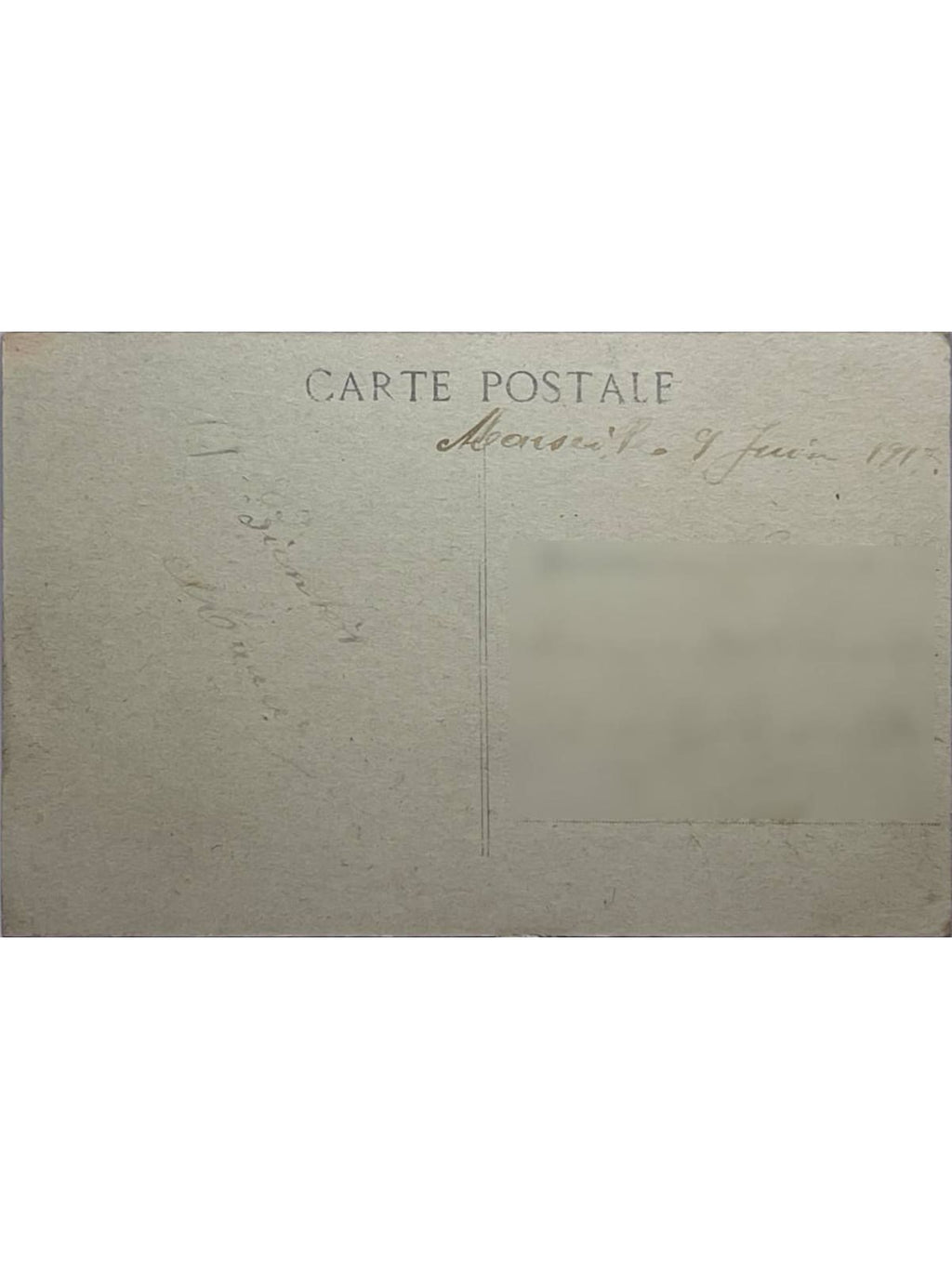 Verso de la carte postale