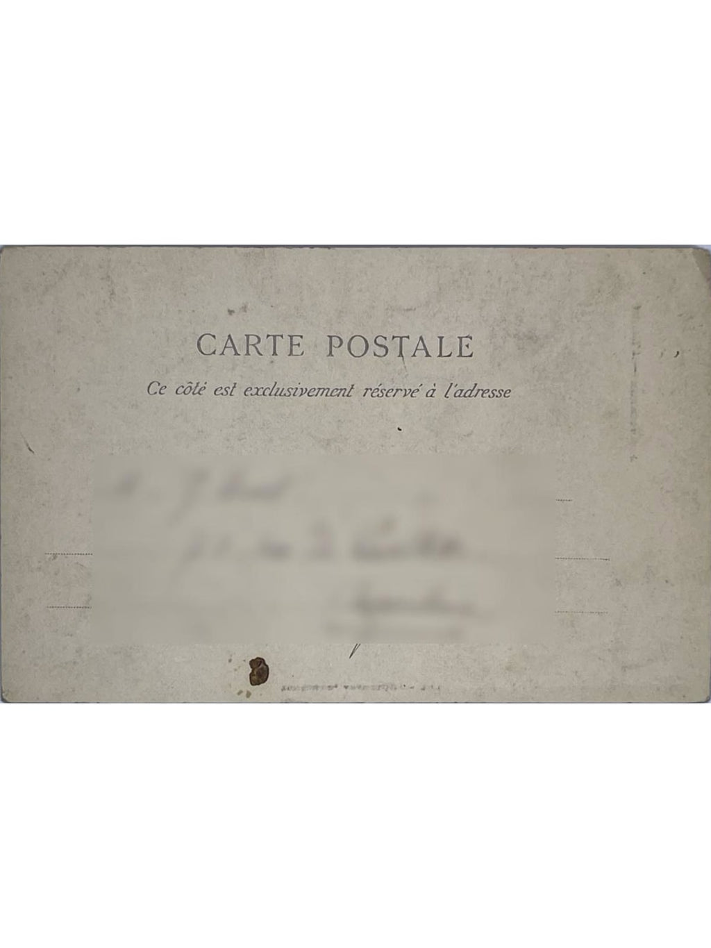 Verso de la carte postale
