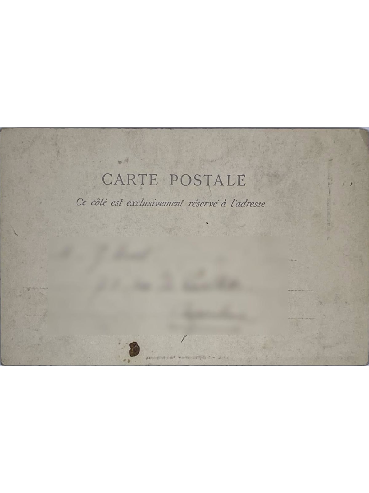 Verso de la carte postale