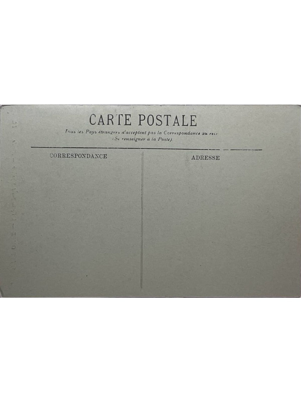 Verso de la carte postale