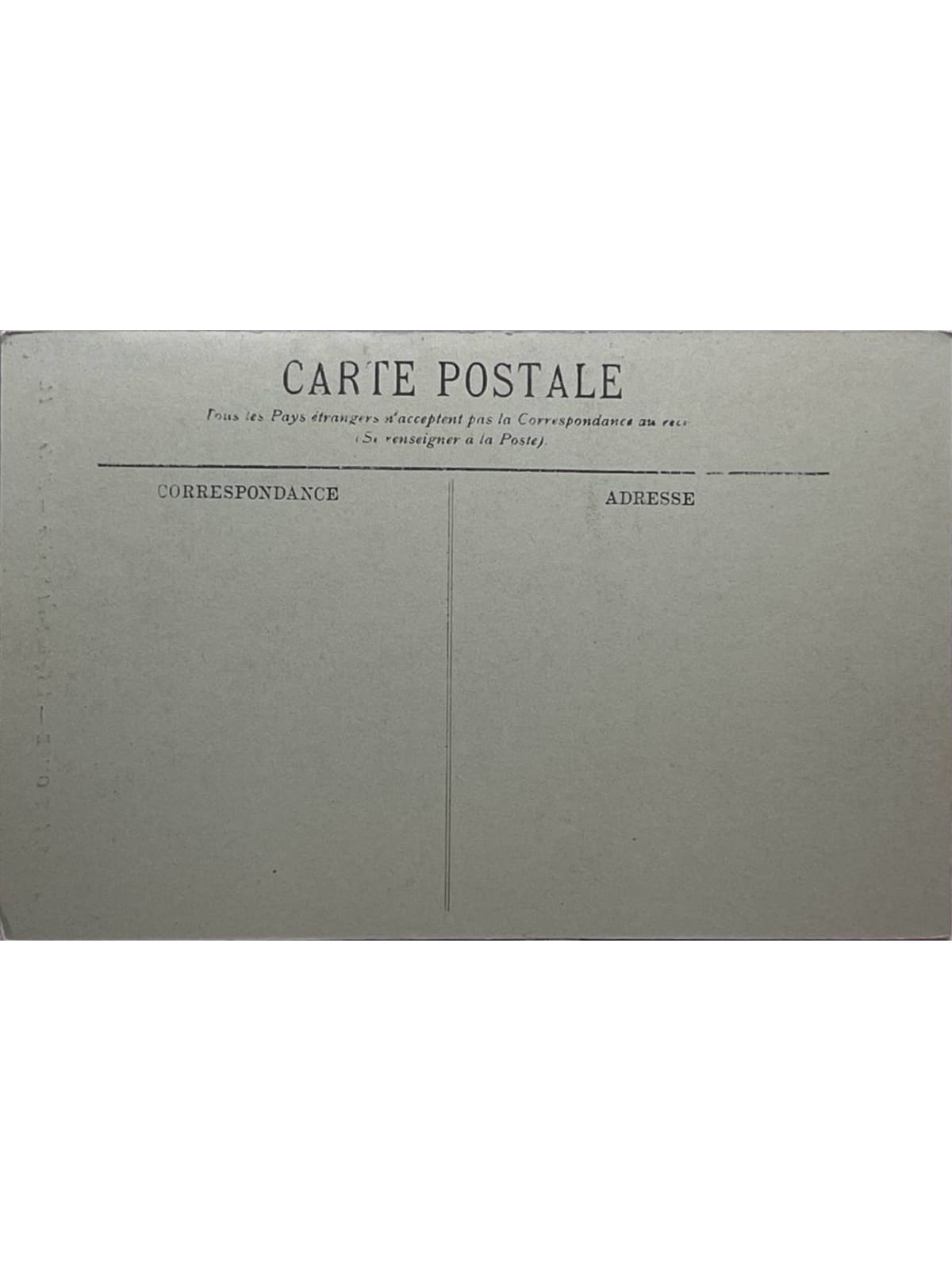 Verso de la carte postale