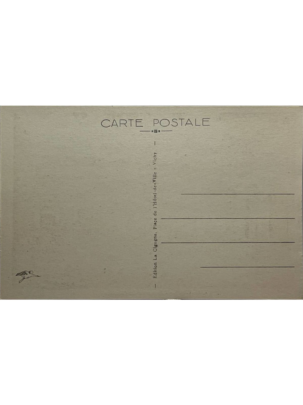 Verso de la carte postale