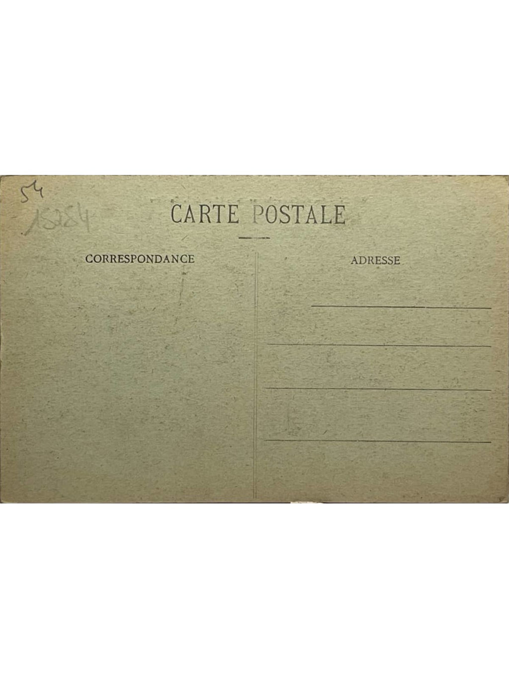 Verso de la carte postale