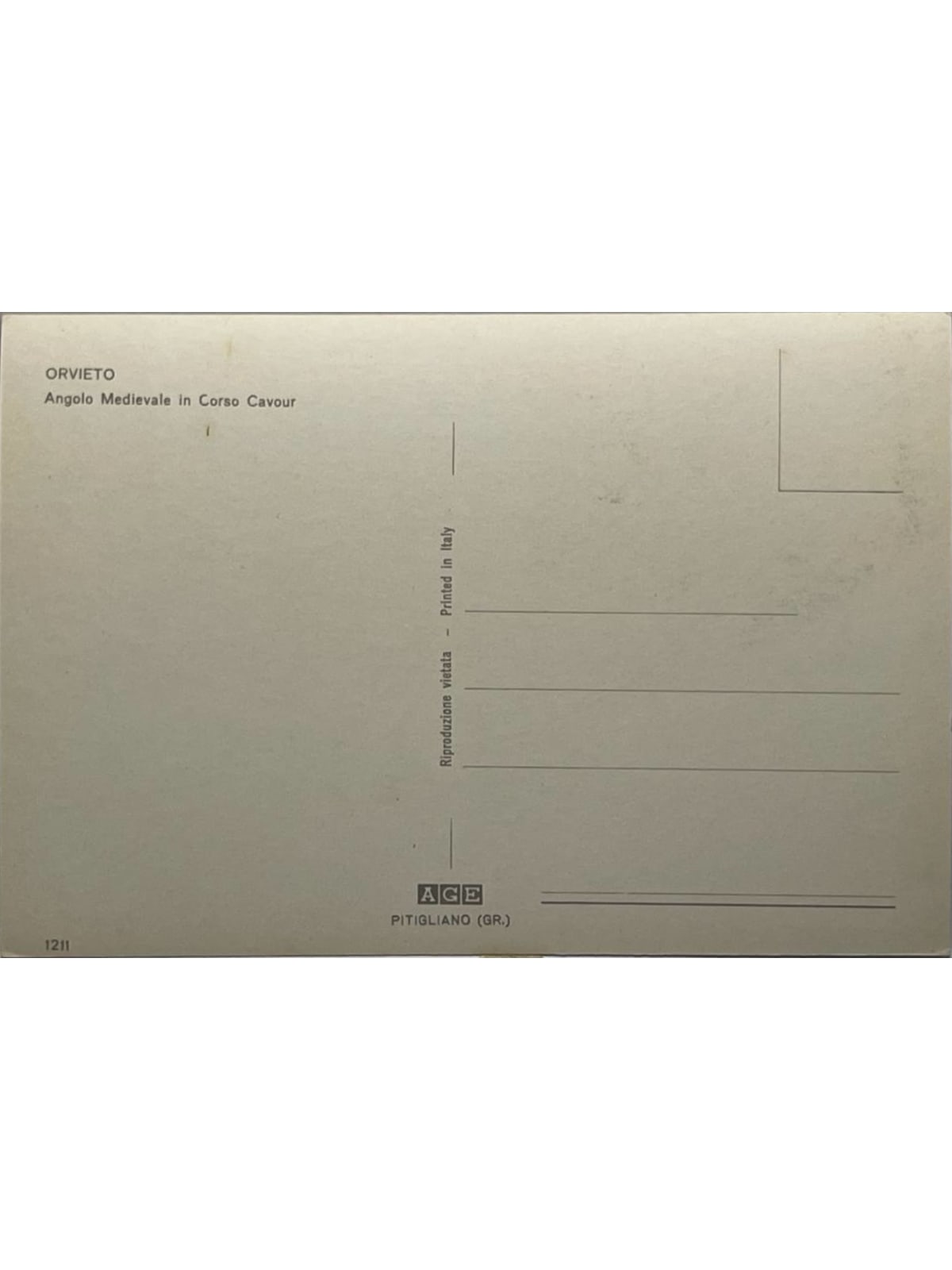Verso de la carte postale