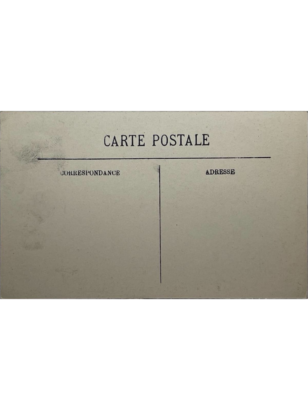Verso de la carte postale