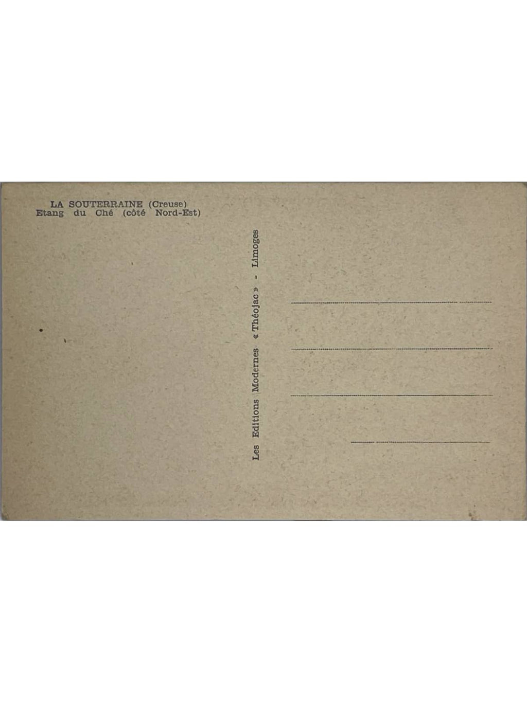 Verso de la carte postale