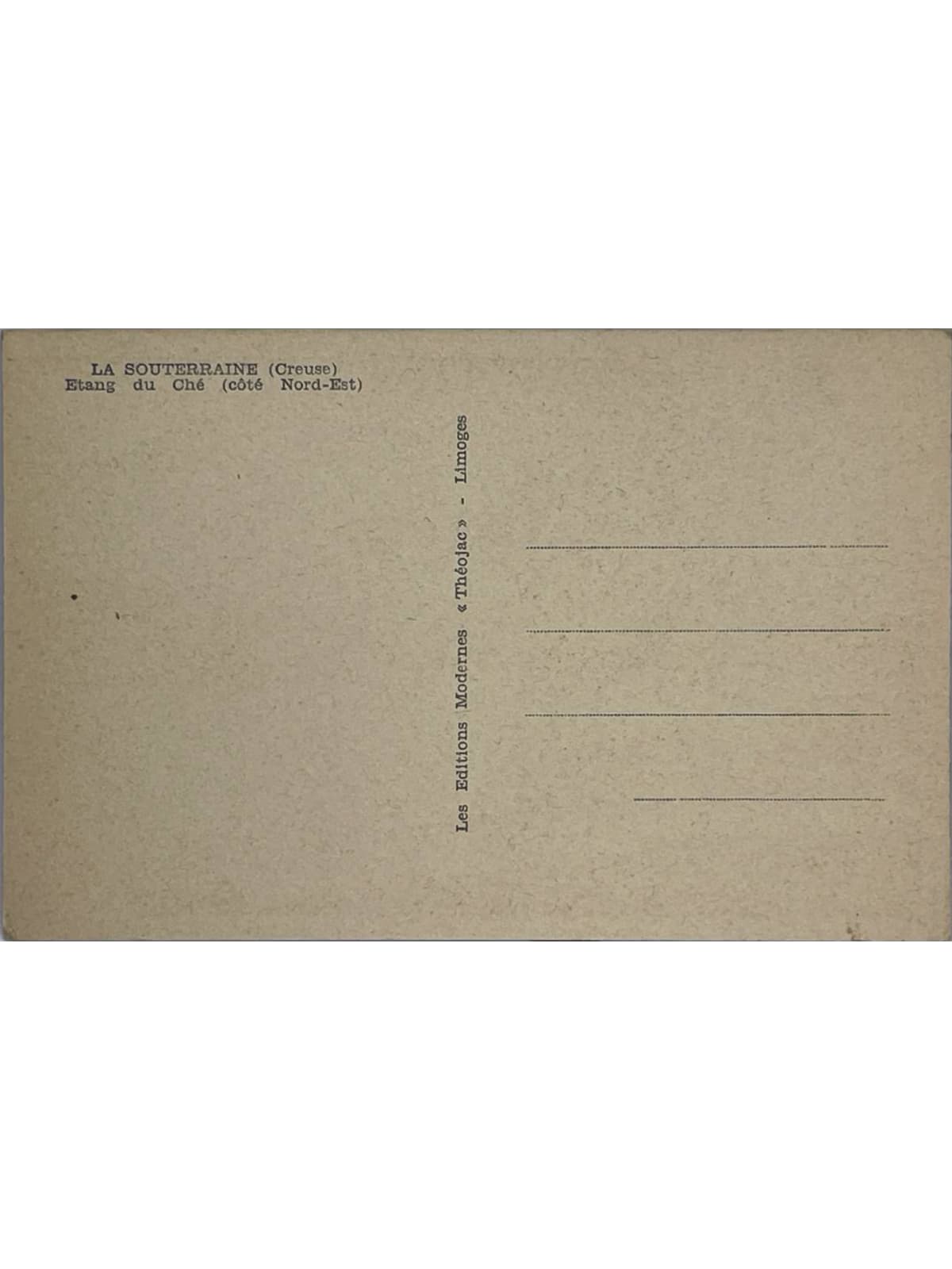 Verso de la carte postale