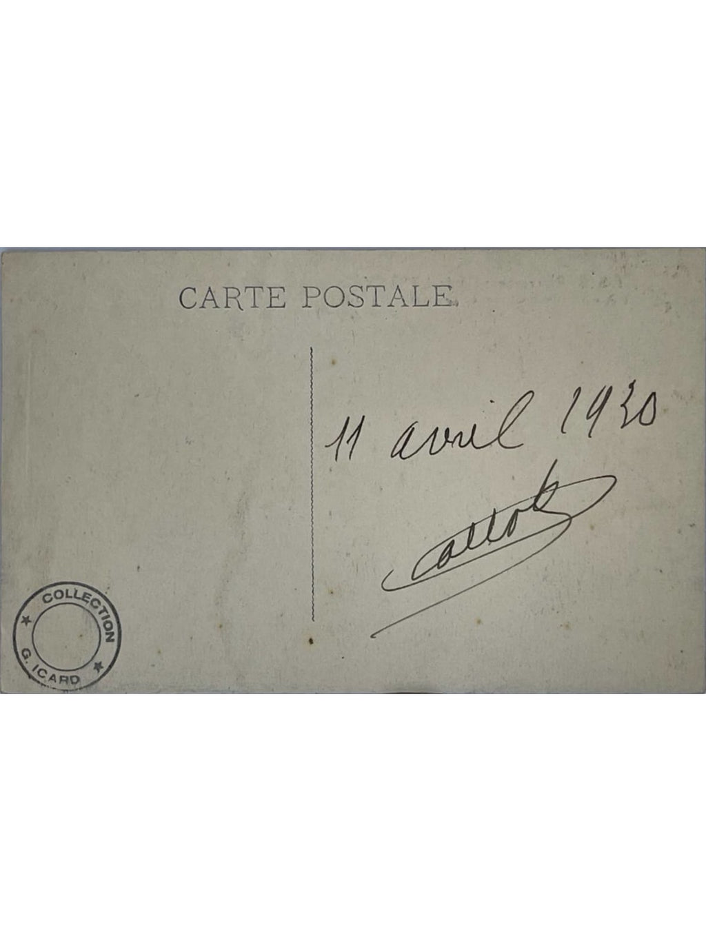 Verso de la carte postale