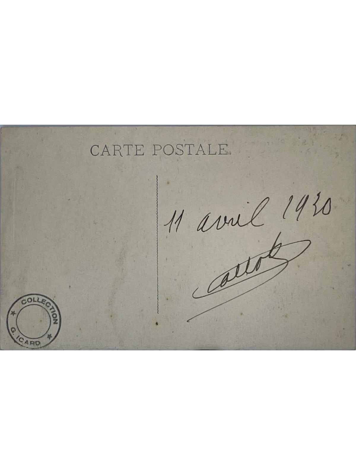Verso de la carte postale