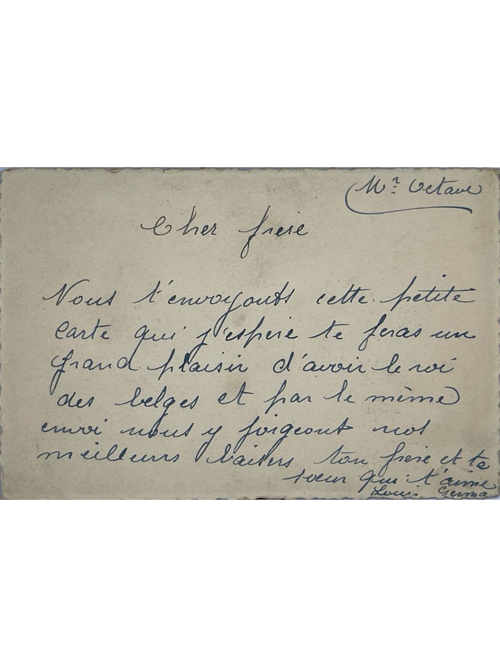 Verso de la carte postale