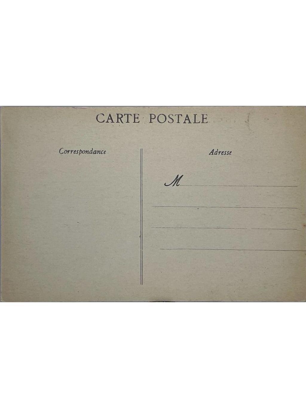 Verso de la carte postale