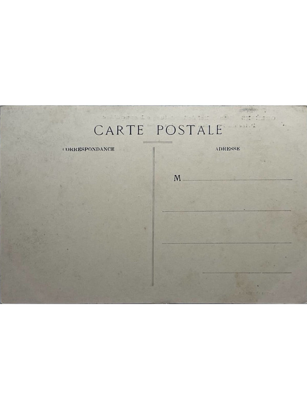 Verso de la carte postale