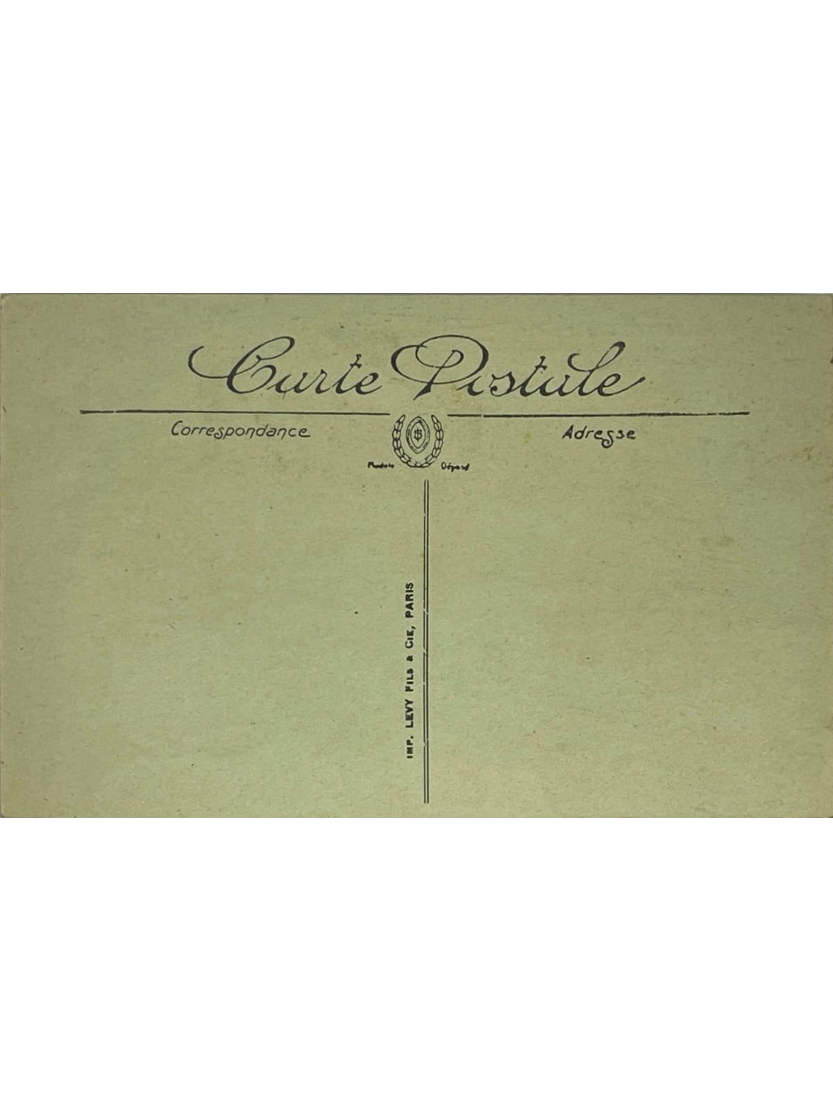 Verso de la carte postale