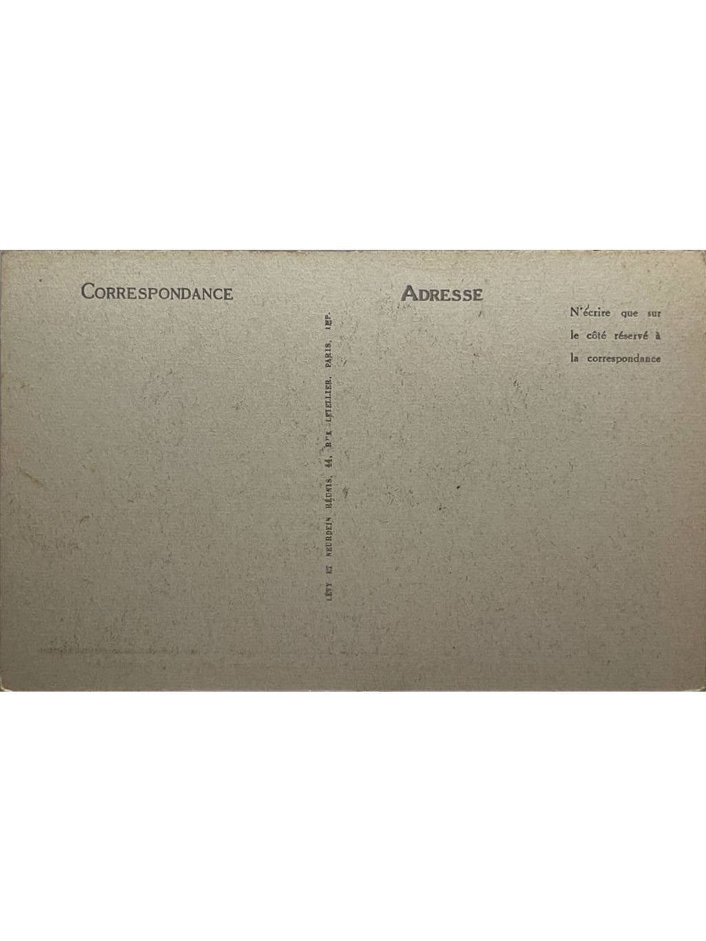 Verso de la carte postale