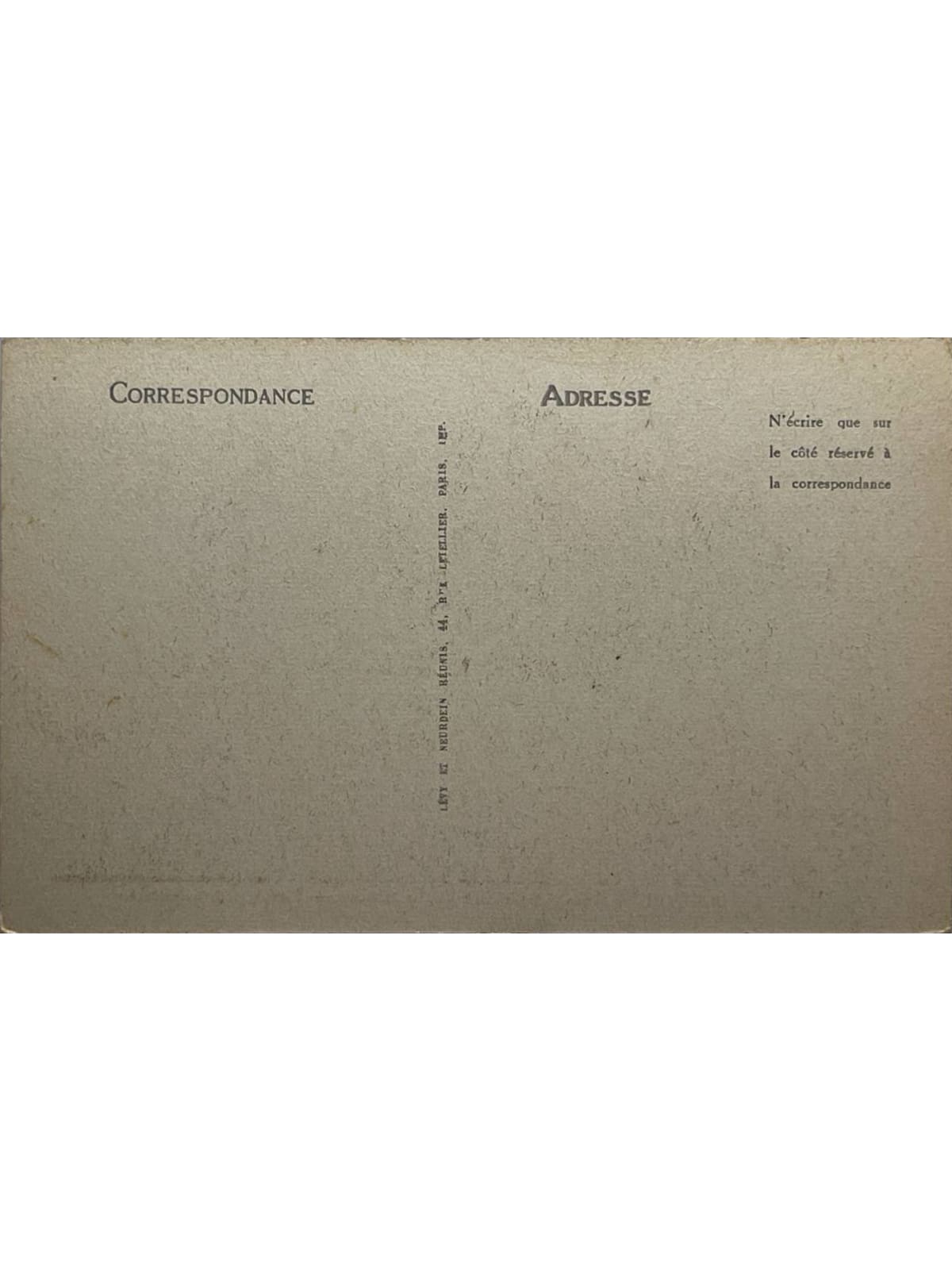 Verso de la carte postale