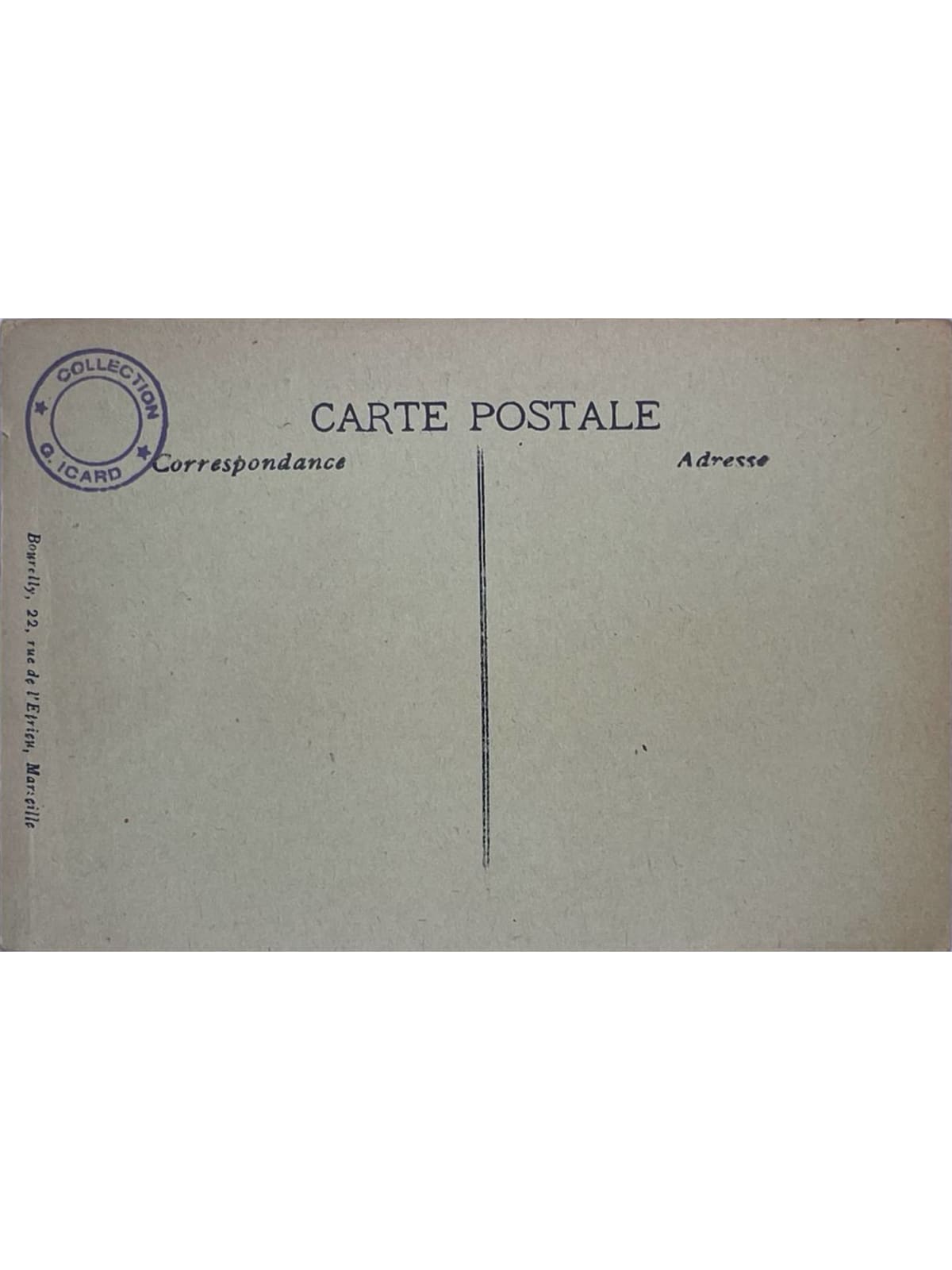 Verso de la carte postale