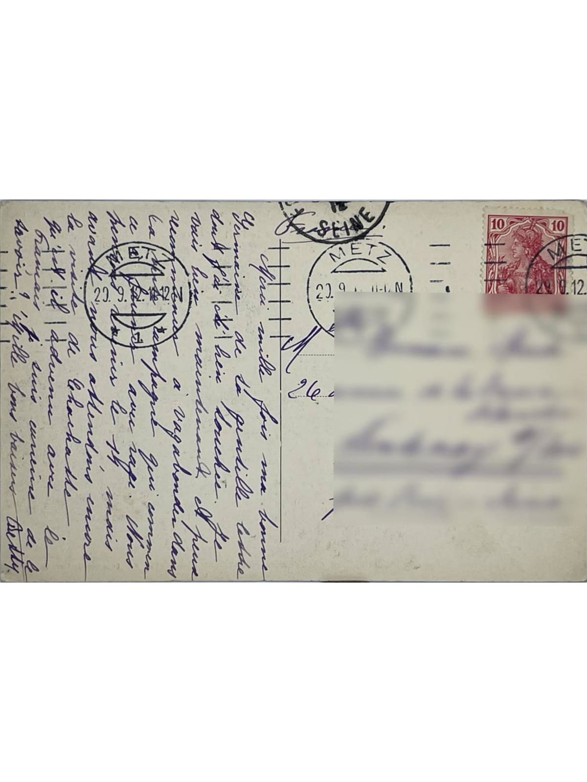 Verso de la carte postale