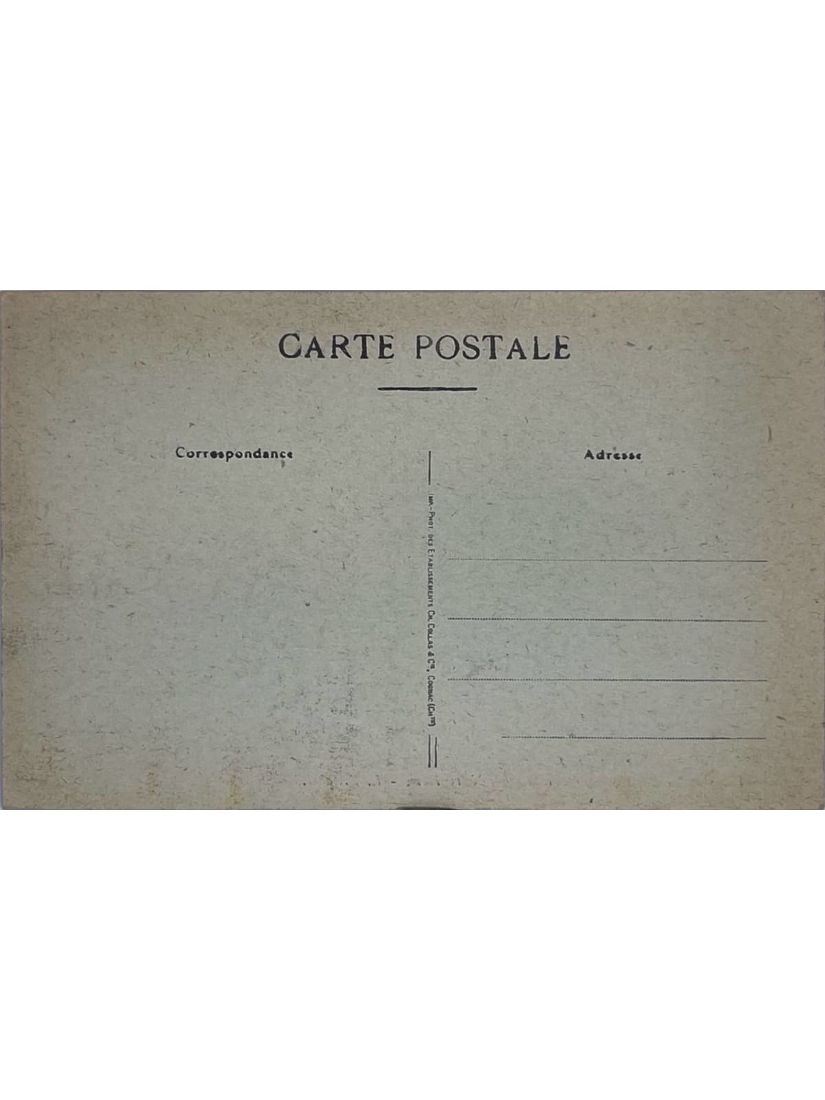 Verso de la carte postale